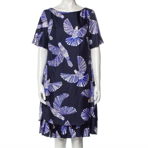 Maison Common Blue Bird Shift Dress, Size Medium EUC - Picture 1 of 3